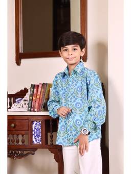 Evaraah - Sky Bloom Cotton Shirt