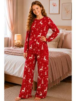 TotzTouch - Printed Sleepwear Full Sleeve T-Shirt with Pyjama