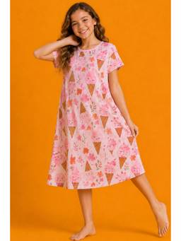 TotzTouch - Stylish Printed Cotton Night Dress