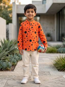 Desi Soota - Coral Cotton Bubbles Kurta