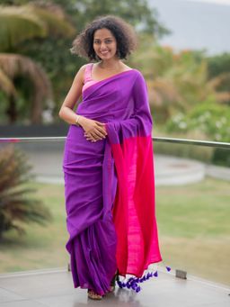 Suta - Multi-Color Cotton Blend Saree Without Blouse