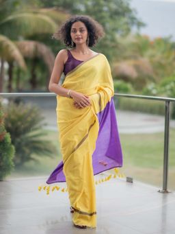 Suta - Multi-Color Cotton Blend Saree Without Blouse