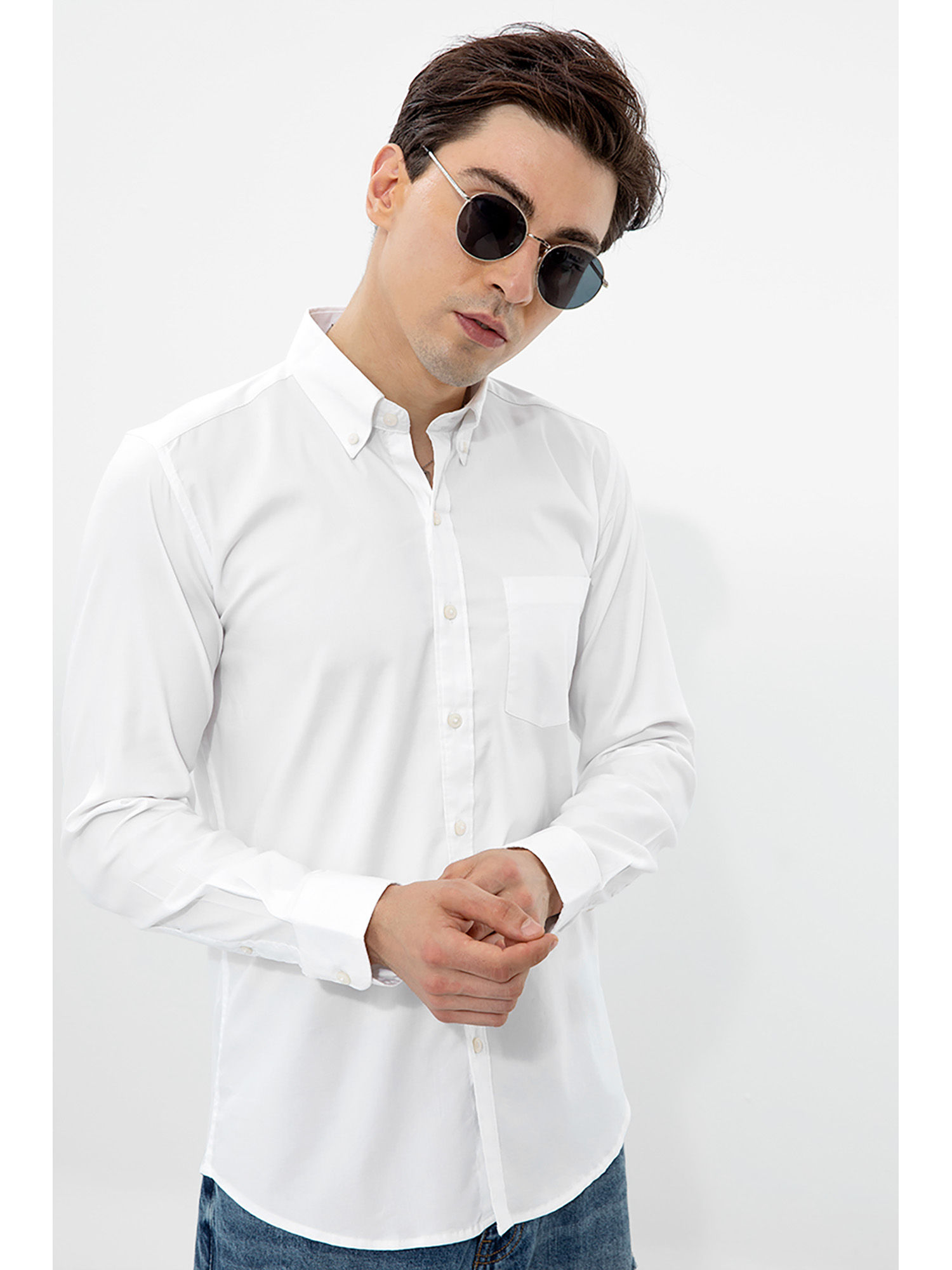 Buy Snitch Soft Hue White Shirt 