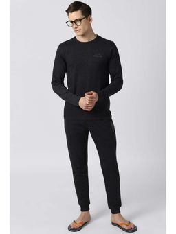 Peter England - Men Black T Shirt And Joggers (Set of 2)