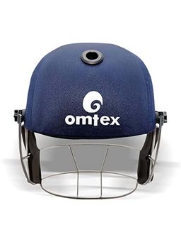 Omtex - Cricket Saviour Helmet With Adjustable Face Grill And Back Support Strap Blue