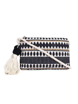 Astrid - Black Women Woven & Tassels Sling Bag