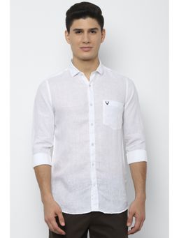 Allen Solly - Men White Slim Fit Textured Full Sleeves Casual Shirt