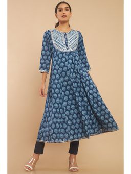 Soch - Women Blue Printed Kurta