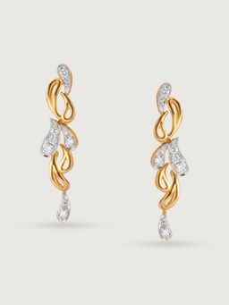Mia by Tanishq - Dewdrop Cascade 18 Kt Gold & Diamond Drop Earrings