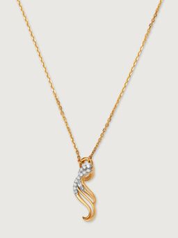 Mia by Tanishq - Whispering Gale 14 Kt Gold & Diamond Pendant with Chain