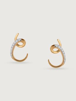 Mia by Tanishq - Ethereal Curves 14 Kt Gold & Diamond Stud Earrings
