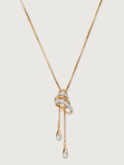 Mia by Tanishq - Spiral Serenade 14 Kt Gold & Diamond Necklace