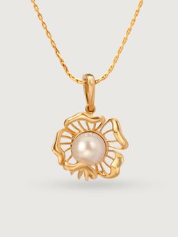 Mia by Tanishq - Floral Whispers 14 Kt Gold & Pearl Pendant