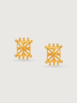 Mia by Tanishq - Whirls of Warli 22 Kt Gold Stud Earrings
