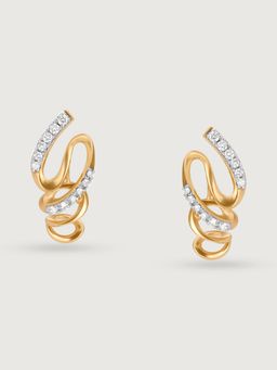 Mia by Tanishq - Swirling Breeze 14 Kt Gold & Diamond Stud Earring