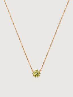 Mia by Tanishq - Peridot Floral Charm 14 Kt Gold Chain & Pendant