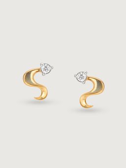 Mia by Tanishq - Serpentine Sparkle 14 Kt Gold & Diamond Stud Earring