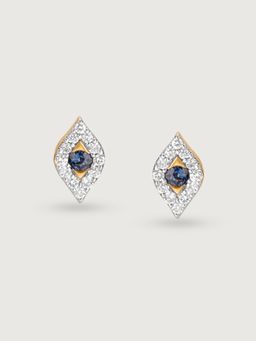Mia by Tanishq - Sapphire Symphony 14 Kt Gold & Diamond Stud Earrings