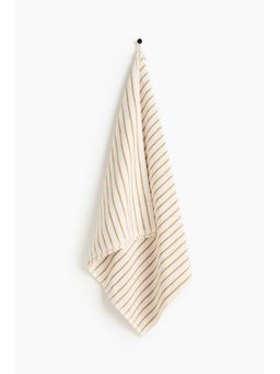 H&M - White Striped Bath Towel