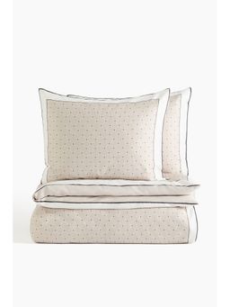 H&M - Beige Cotton Sateen Double/King Duvet Cover Set