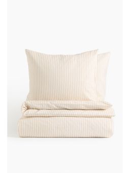 H&M - White Cotton Sateen Double/King Duvet Cover Set