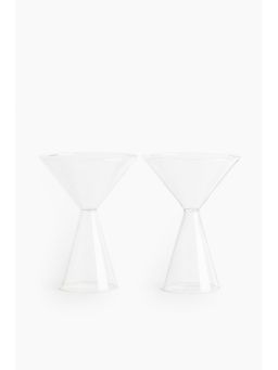 H&M - Transparent 2-Pack Mouth-Blown Cocktail Glasses