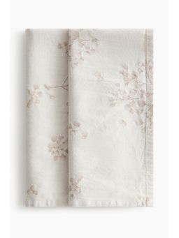H&M - Beige 2-Pack Jacquard-Weave Sateen Napkins