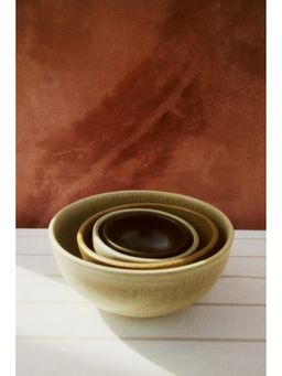 H&M - Beige 4-Piece Stoneware Bowl Set
