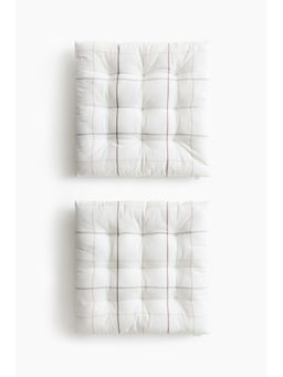 H&M - Multi-Color 2-Pack Patterned Linen-Blend Seat Cushions