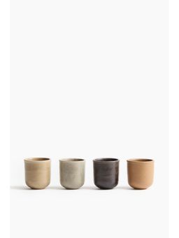 H&M - Beige 4-Pack Stoneware Espresso Cups