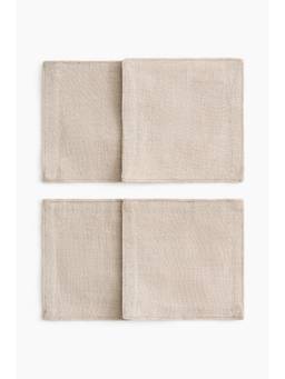 H&M - Beige 4-Pack Linen Coasters