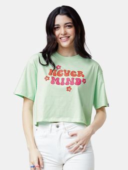 The Souled Store - Tss Originals Never Mind Women Oversized Cropped T-Shirt