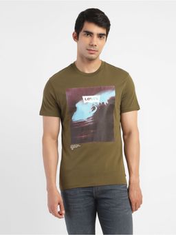 Levi's - Men Graphic Logo Crew Neck T-shirt-olive