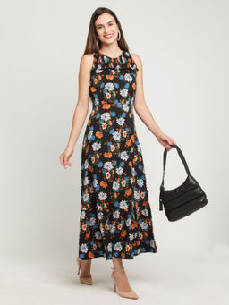 Zink London - Women's Multi-Color Floral Maxi Dress