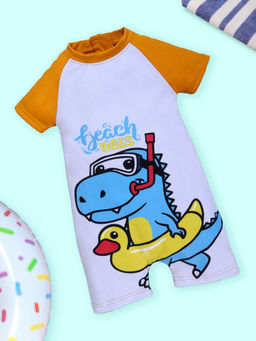 KiddoPanti - Yellow Printed Comfortable Fit Swimsuit