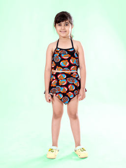 KiddoPanti - Multi-Color Printed Comfortable Fit Top and Skirt (Set of 2)