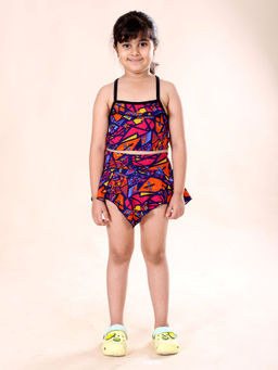 KiddoPanti - Multi-Color Printed Comfortable Fit Top and Skirt (Set of 2)