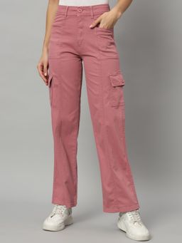 BROOWL - Womens Cargo Pink Jeans