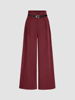 Cider - Belted High Waisted Pleated Trousers