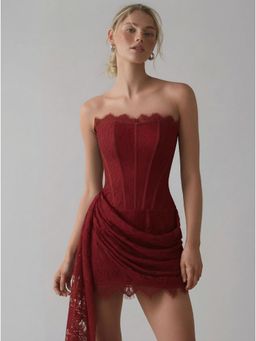 Cider - Lace Tube Tie Back Dress