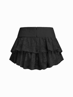 Cider - Lace Mid Rise Layered Skirt