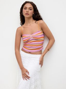 Cider - Boho Stripe Crop Cami Top