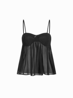 Cider - Square Neck Leopard Bowknot Cami Top