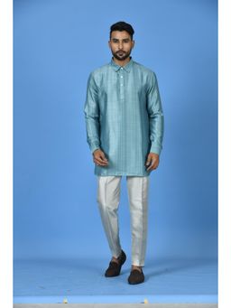 Simaaya - Blue Premium Quality Satin Made Short Kurta with Pant (Set of 2)