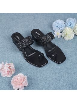 Mochi - Women Black Block Heels