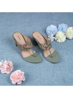 Mochi - Women Green Party Block Heels