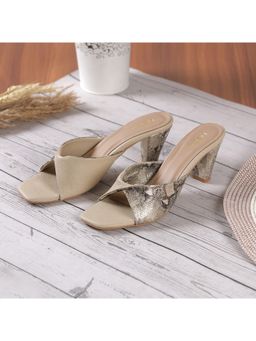 Metro - Women Beige Block Heels
