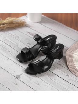 Metro - Women Black Block Heels