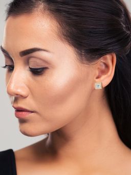 Ayanika - Lab Grown Diamond Earring Sol. Princess cut 1 ct in 9K Rose Gold