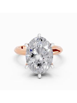 Sparkles - Lab Grown Diamond 5CT Oval Solitaire Engagement Ring 14K Rose Gold